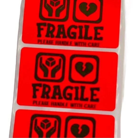 Fragile handle with care sticker | shipping supplies labels stickers new - Picture 3 of 5